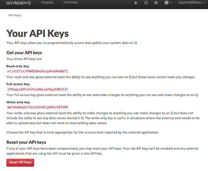 Your API Keys